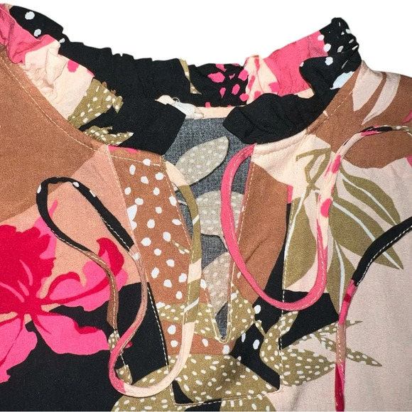 Easel size large top v neck blousy colorful - Picture 2 of 8